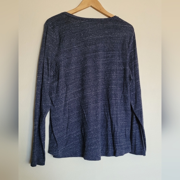 Sonoma Everyday Tee Long Sleeve Crew, Women's XL, Blue & White Marled - Picture 4 of 5